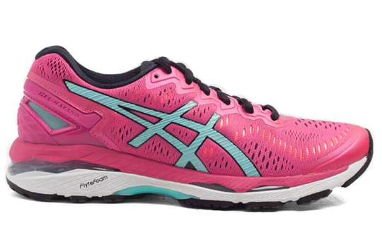 ASICS WOMENS GEL-KAYANO 23 - SPORT PINK ARUBA BLUE FLASH CHARCOAL