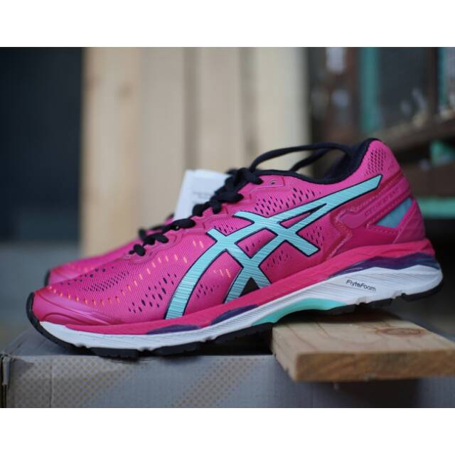 ASICS WOMENS GEL-KAYANO 23 - SPORT PINK ARUBA BLUE FLASH CHARCOAL - Image 12