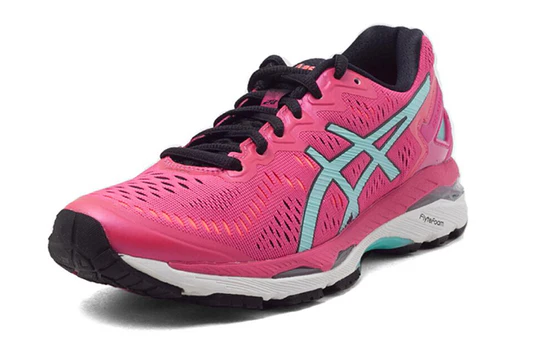 ASICS WOMENS GEL-KAYANO 23 - SPORT PINK ARUBA BLUE FLASH CHARCOAL - Image 2
