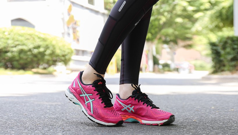 ASICS WOMENS GEL-KAYANO 23 - SPORT PINK ARUBA BLUE FLASH CHARCOAL - Image 7