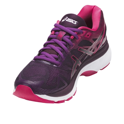 ASICS WOMENS GEL-NIMBUS 19 - BLACK COSMO PINK WINTER BLOOM - Image 2