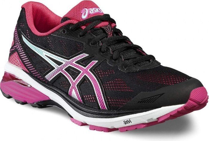 ASICS WOMENS GT-1000 5 - BLACK SPORT PINK ARUBA BLUE - Image 3