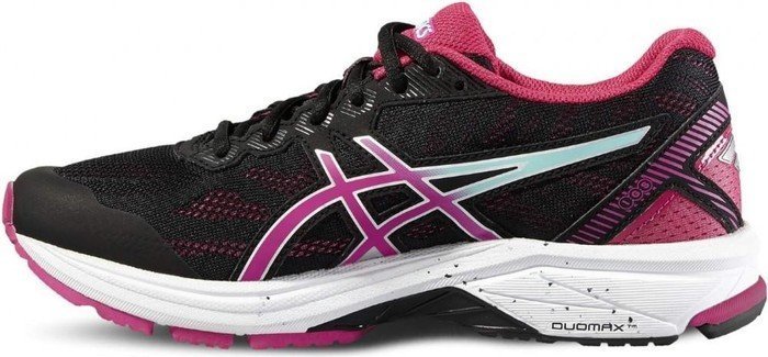 ASICS WOMENS GT-1000 5 - BLACK SPORT PINK ARUBA BLUE - Image 4