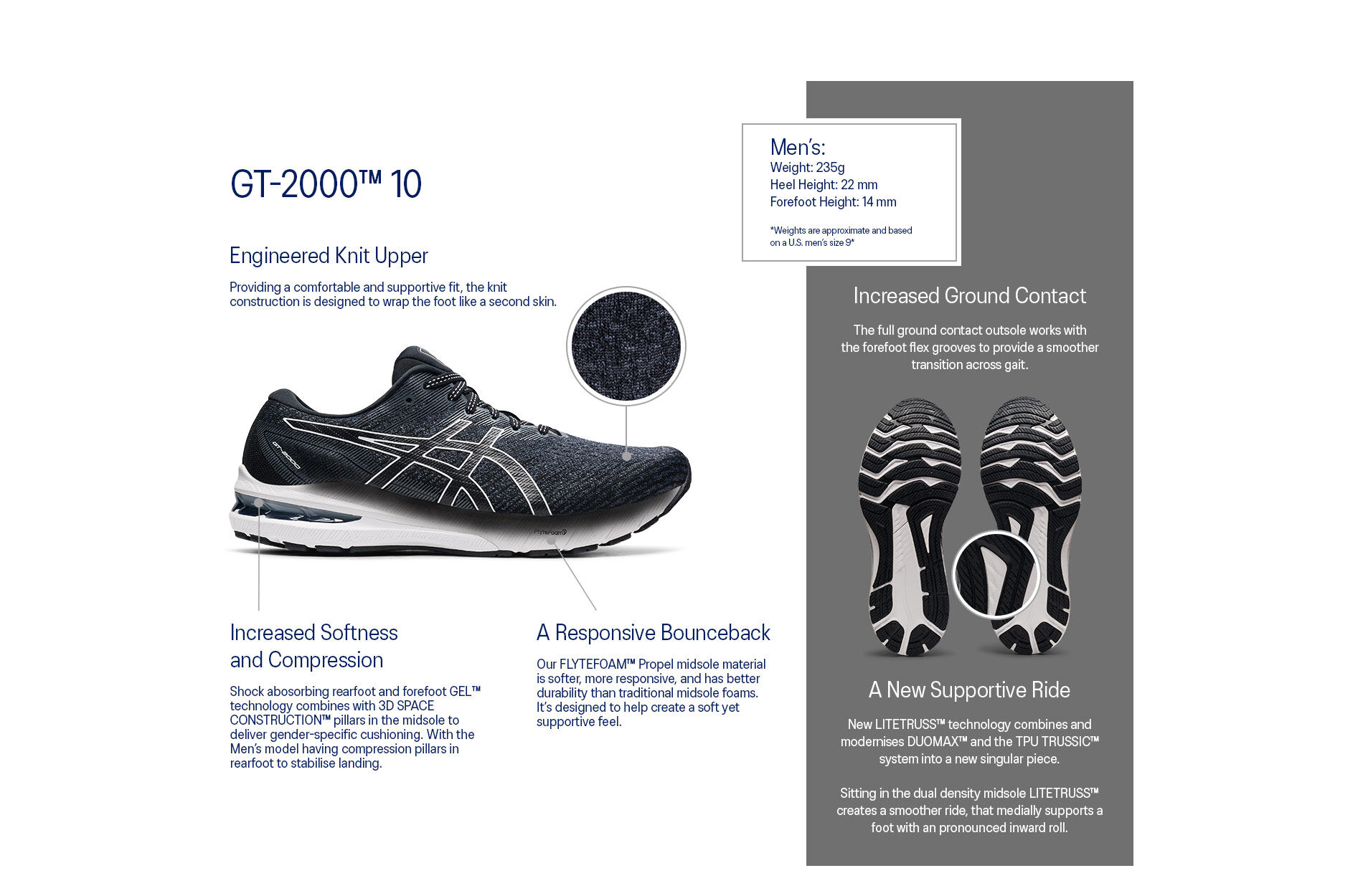 ASICS MENS GT-2000 10 - METROPOLIS GRAPHITE GREY - Image 9
