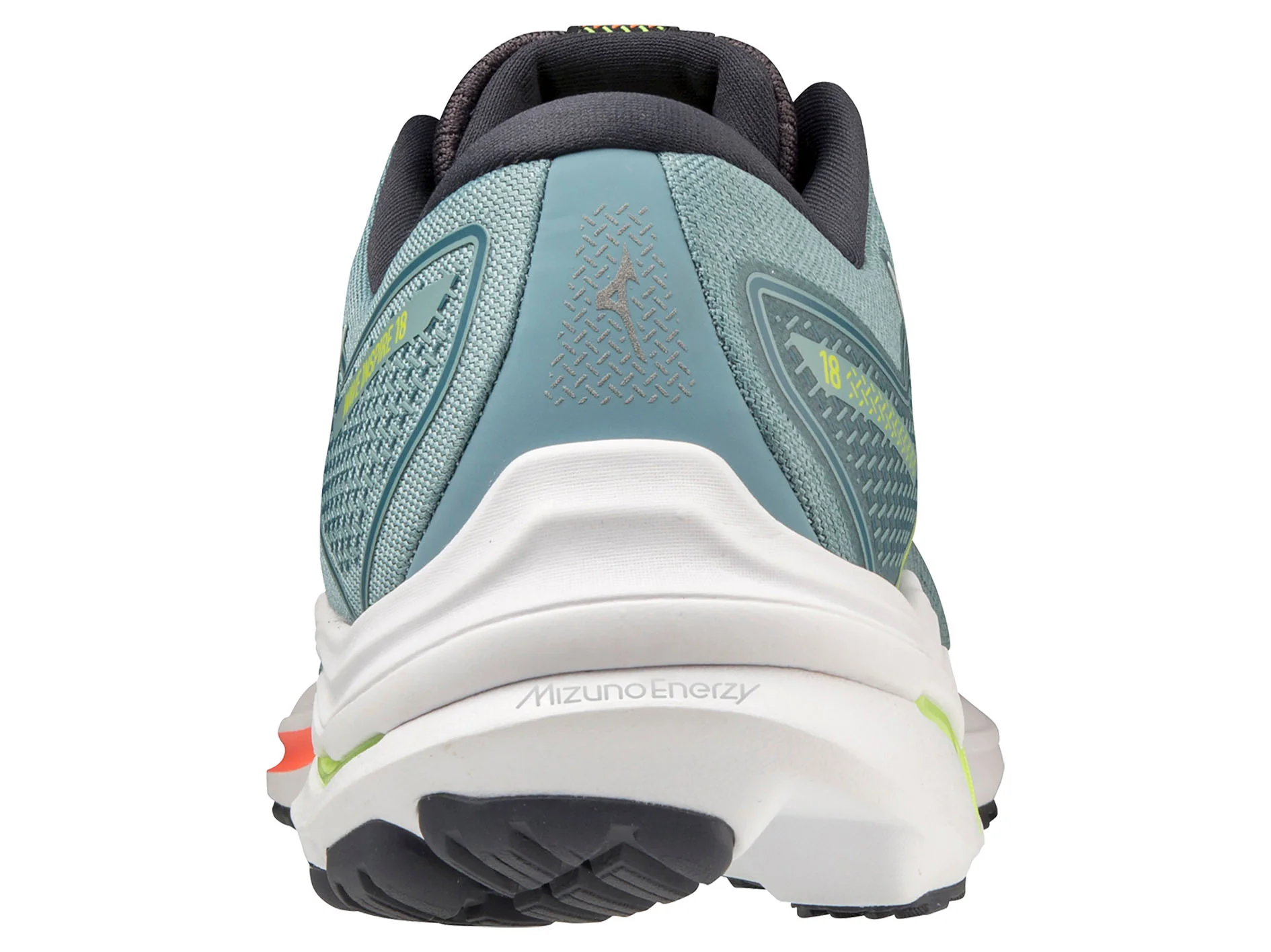 MIZUNO MENS WAVE INSPIRE 18 - SMOKEBLACK WHITE NEONFLAME - Image 10