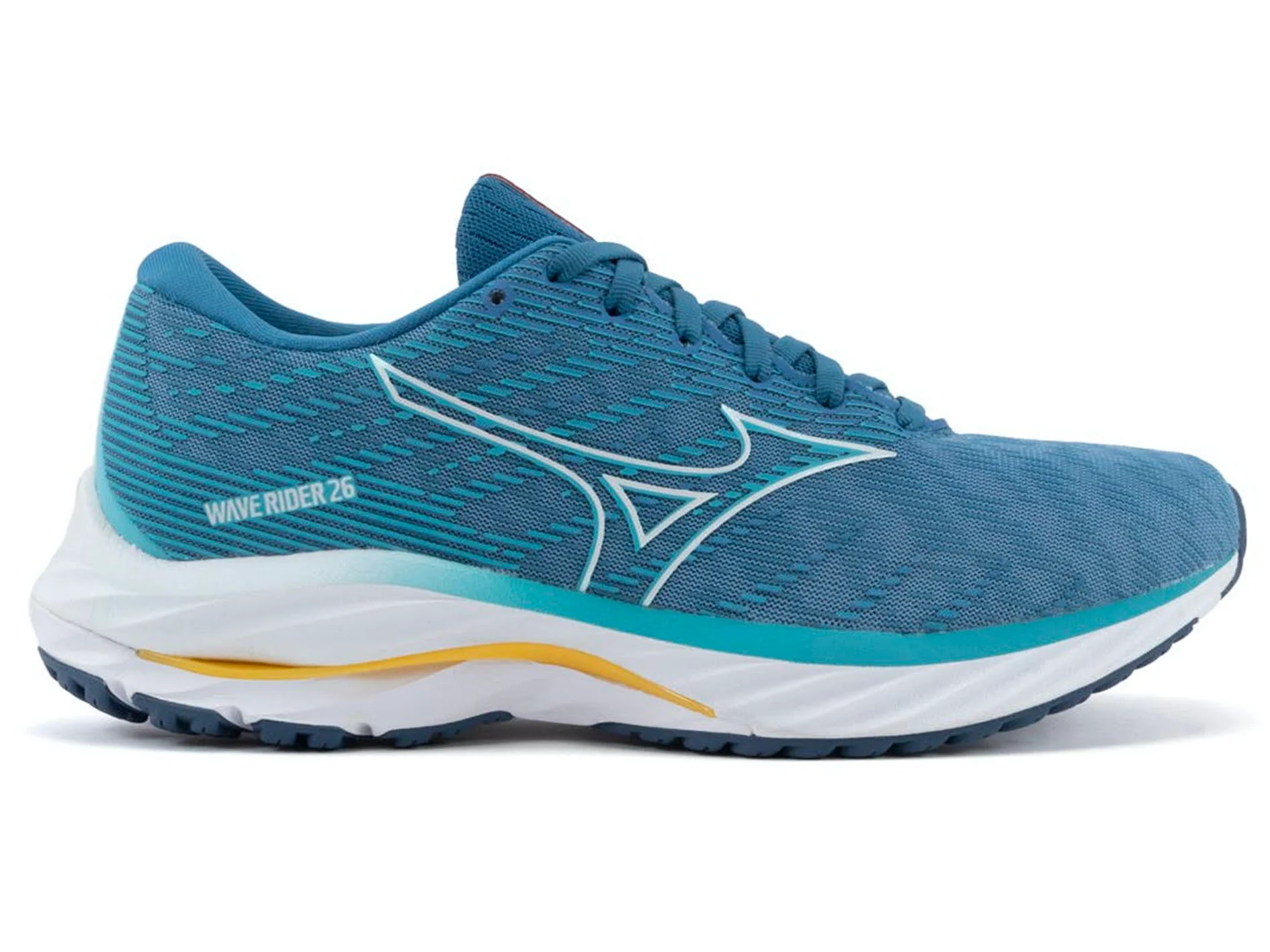 MIZUNO WOMENS WAVE RIDER 26 - MOUNTAIN SPRING WHITE FLAX