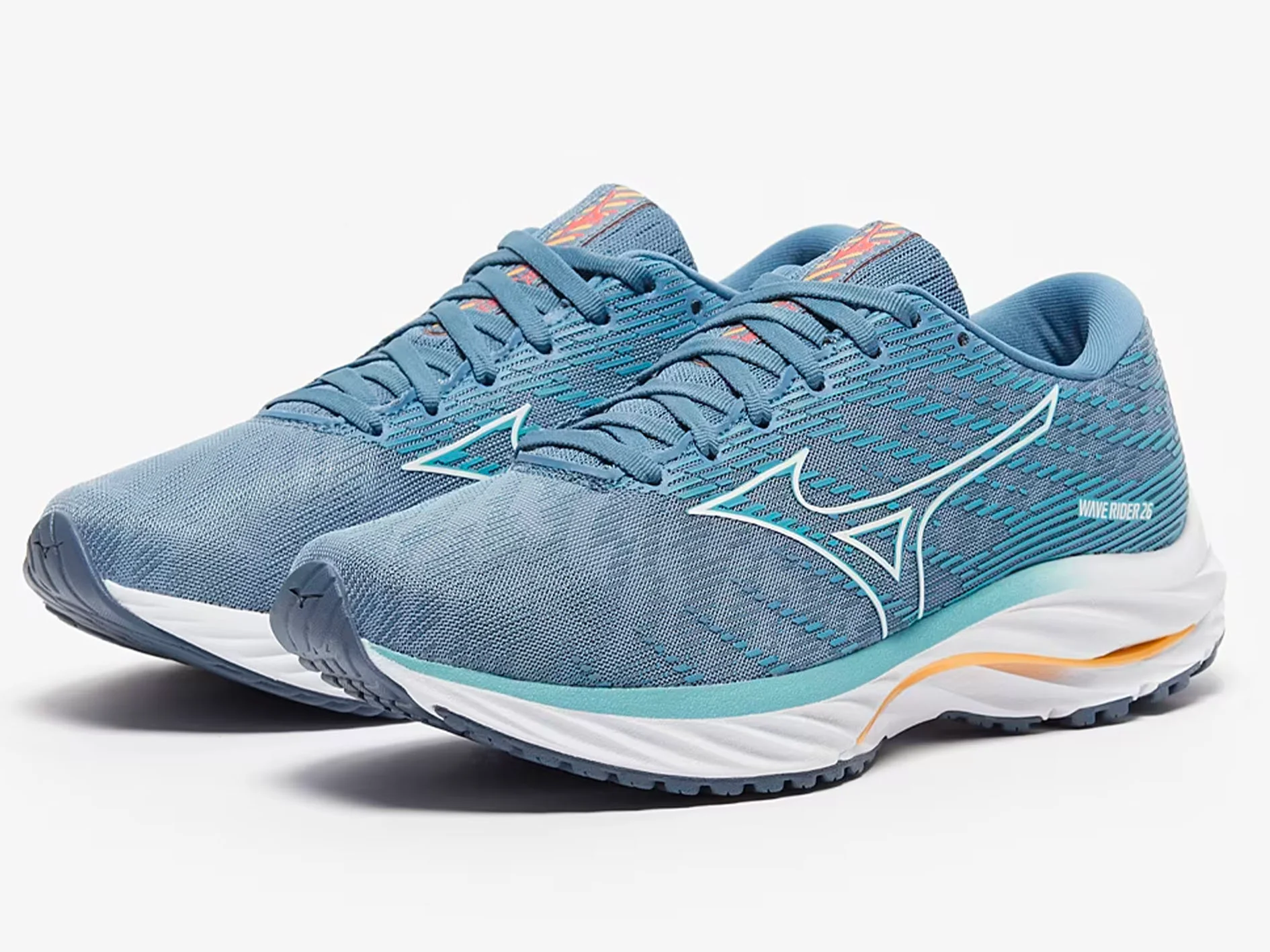 MIZUNO WOMENS WAVE RIDER 26 - MOUNTAIN SPRING WHITE FLAX - Image 3