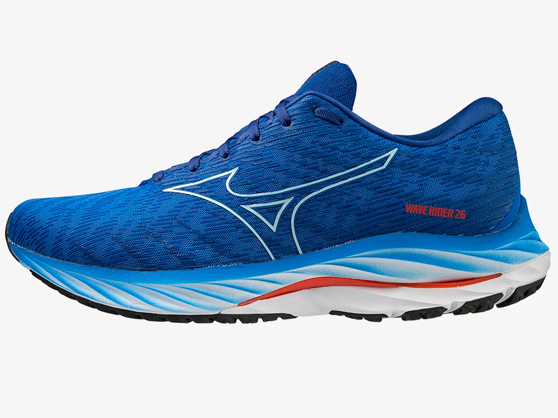 MIZUNO MENS WAVE RIDER 26 - SONIC ICEWATER CHERRY TOMATO - Image 2