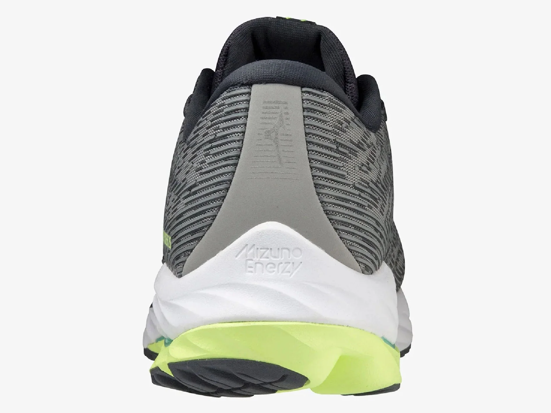 MENS MIZUNO WAVE RIDER 26 - UNDYEDGRAY NEOLIME EBONY - Image 5