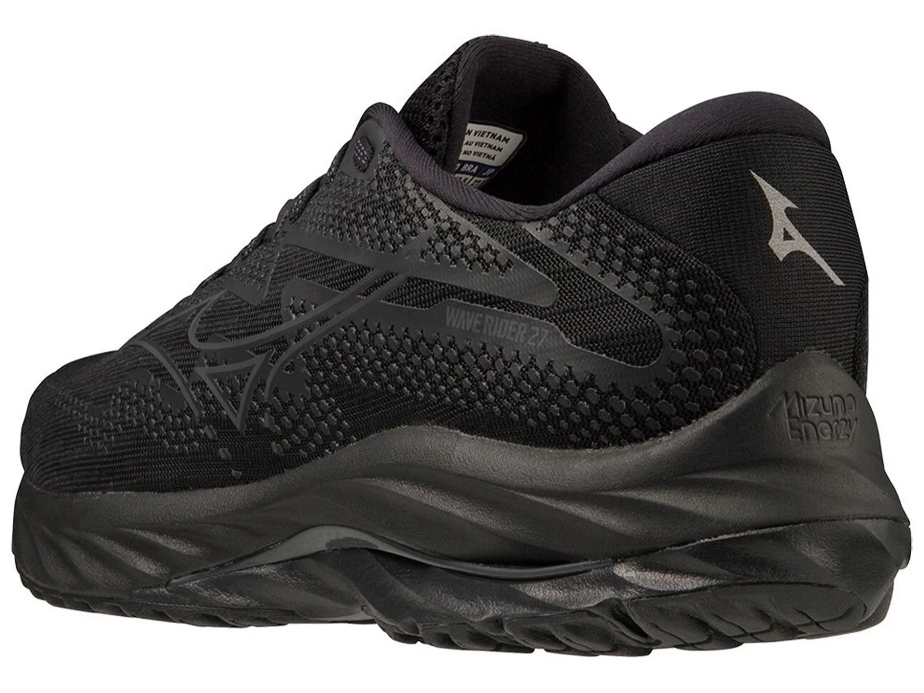 MIZUNO MENS WAVE RIDER 27 BLACK BLACK (03) - Image 5