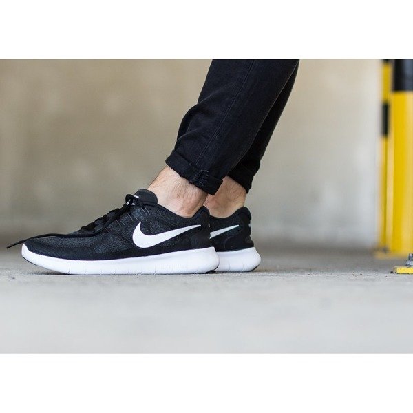 NIKE MENS FREE RN 2017 - BLACK WHITE DARK GREY - Image 7