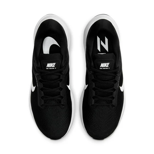 NIKE MENS NIKE AIR ZOOM STRUCTURE 24 - BLACK WHITE - Image 9