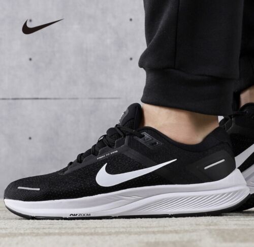 NIKE MENS NIKE AIR ZOOM STRUCTURE 24 - BLACK WHITE - Image 5