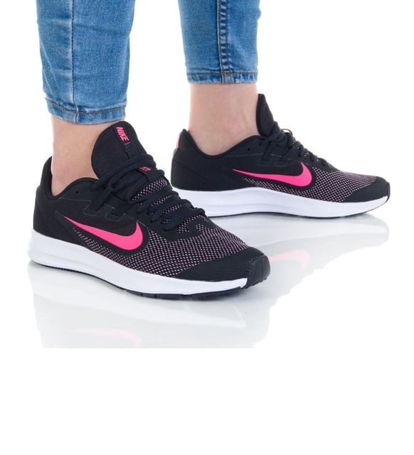 NIKE KIDS NIKE DOWNSHIFTER 9 (GS) - BLACK HYPER PINK WHITE - Image 6