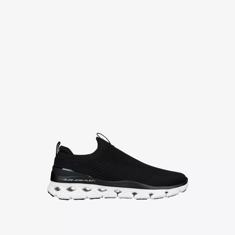 SKECHERS MENS GLIDE-STEP FLEX-STRATON - BLACK WHITE