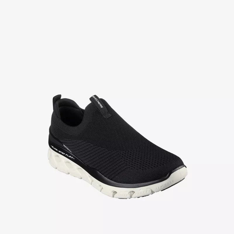 SKECHERS MENS GLIDE-STEP FLEX-STRATON - BLACK WHITE - Image 7