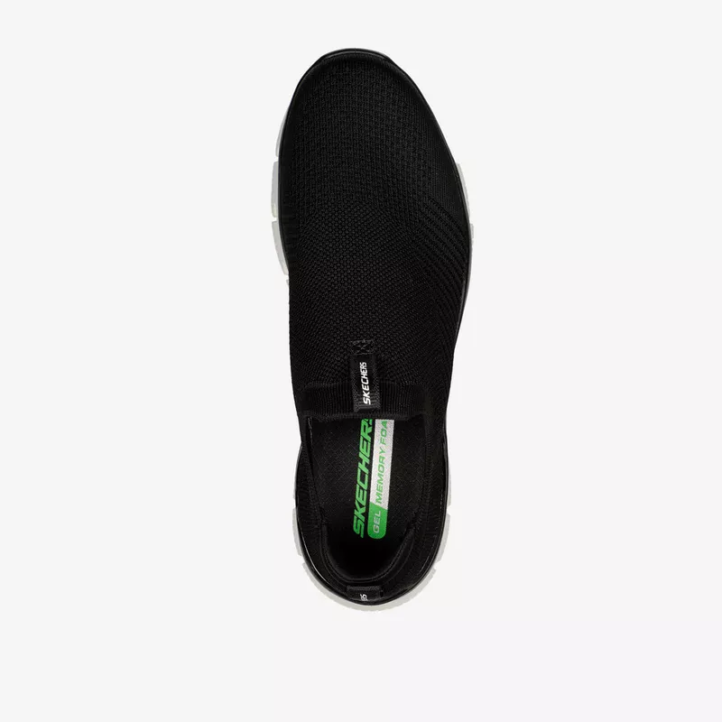SKECHERS MENS GLIDE-STEP FLEX-STRATON - BLACK WHITE - Image 2