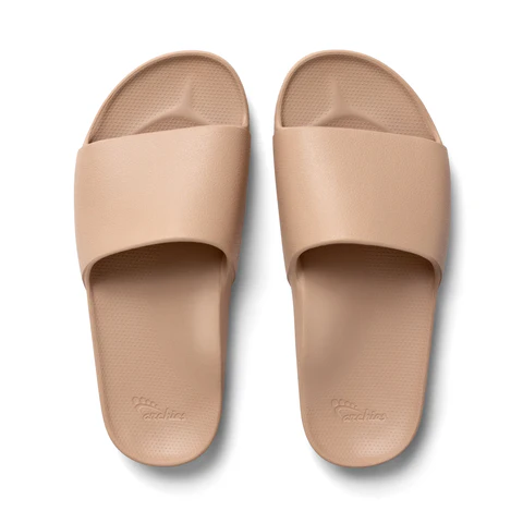 ARCHIES WOMEN'S ARCH SUPPORT SLIDES - TAN - Image 2