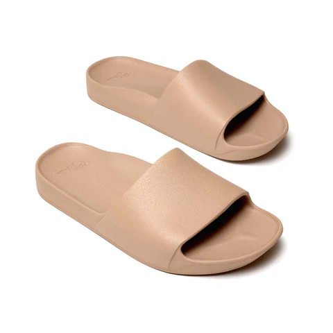 ARCHIES WOMEN'S ARCH SUPPORT SLIDES - TAN
