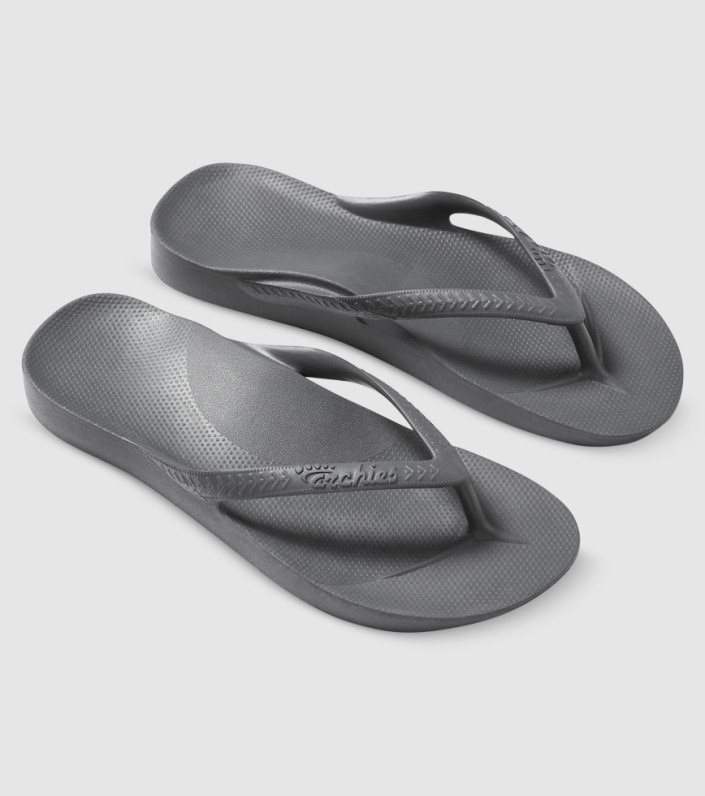 ARCHIES ARCH SUPPORT THONGS - CHARCOAL