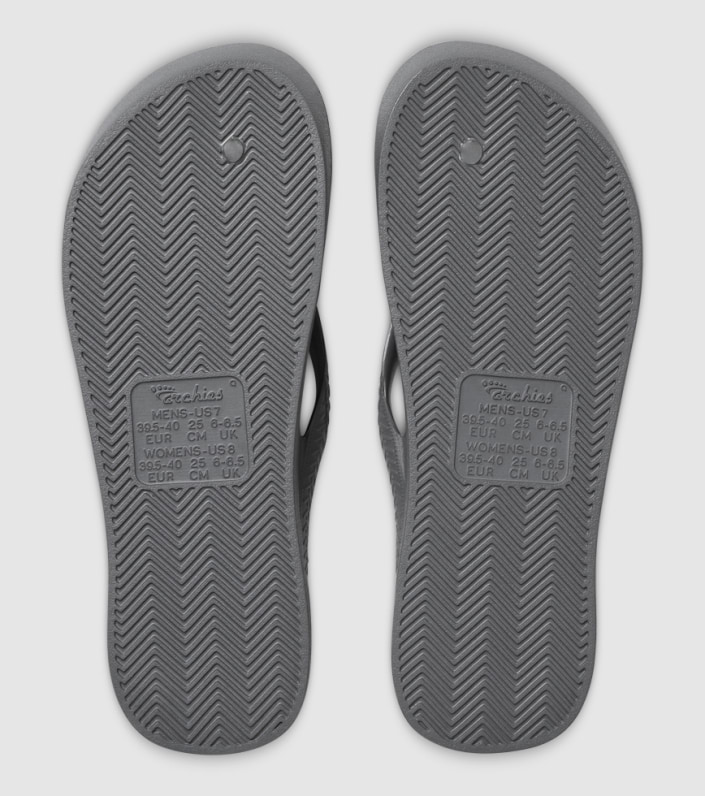 ARCHIES ARCH SUPPORT THONGS - CHARCOAL - Image 5