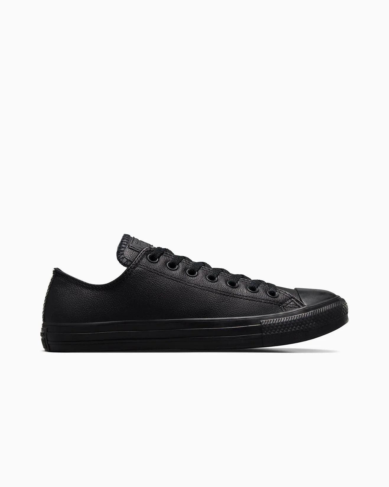 CONVERSE MENS ALL STAR LOW TOP LEATHER - BLACK MONO - Image 11
