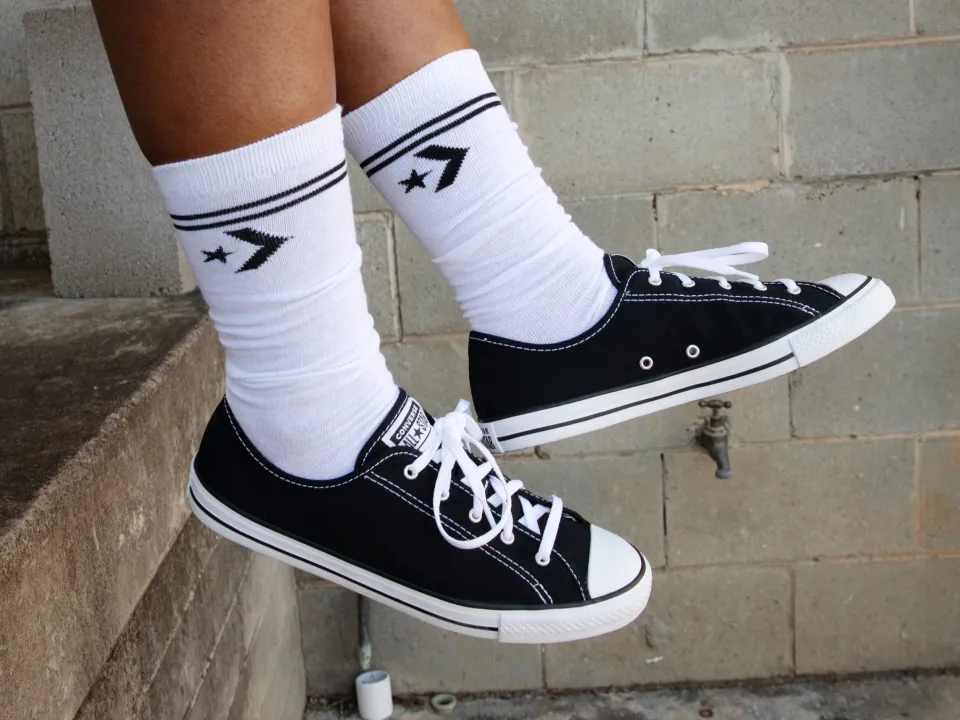 CONVERSE WOMENS ALL STAR DAINTY LOW TOP CANVAS - BLACK - Image 6