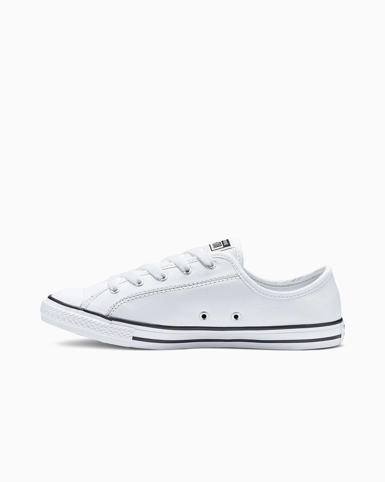 CONVERSE WOMENS ALL STAR DAINTY LOW TOP LEATHER - WHITE - Image 4