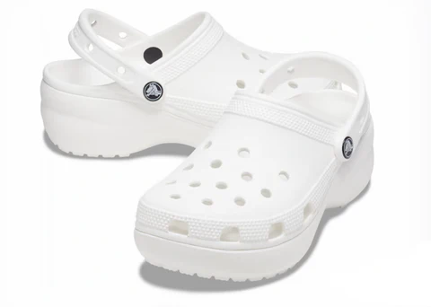 CROCS WOMENS CLASSIC PLATFORM CLOG WHITE - Image 3