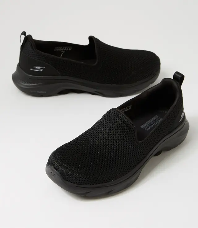 SKECHERS WOMENS GO WALK 7 RAZI - BLACK - Image 5