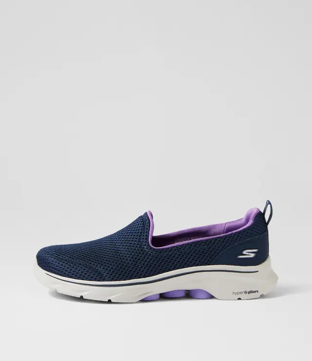 SKECHERS WOMENS GO WALK 7 RAZI - NAVY LAVENDER