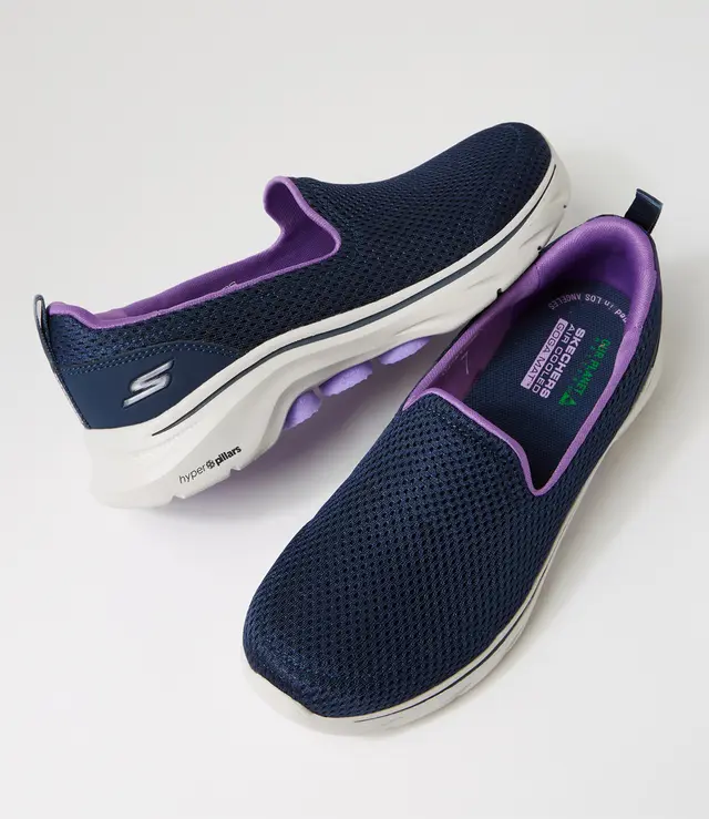 SKECHERS WOMENS GO WALK 7 RAZI - NAVY LAVENDER - Image 6