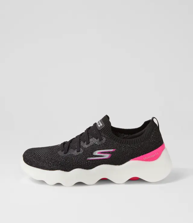 SKECHERS WOMENS GO WALK MASSAGE FIT UPSURGE - BLACK HOT PINK