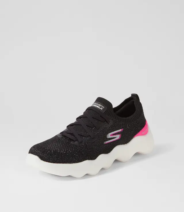 SKECHERS WOMENS GO WALK MASSAGE FIT UPSURGE - BLACK HOT PINK - Image 3