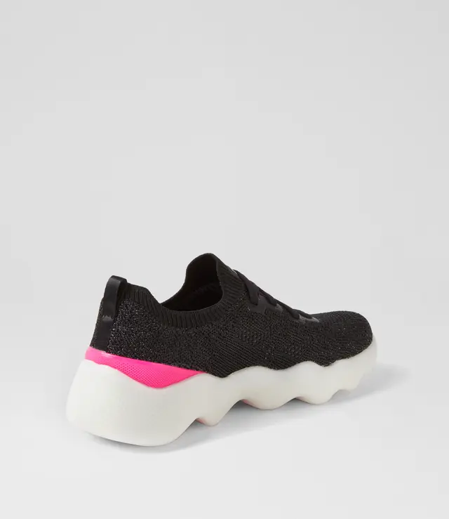 SKECHERS WOMENS GO WALK MASSAGE FIT UPSURGE - BLACK HOT PINK - Image 4