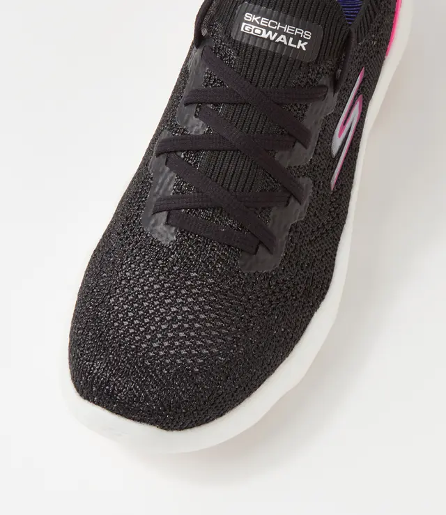 SKECHERS WOMENS GO WALK MASSAGE FIT UPSURGE - BLACK HOT PINK - Image 5