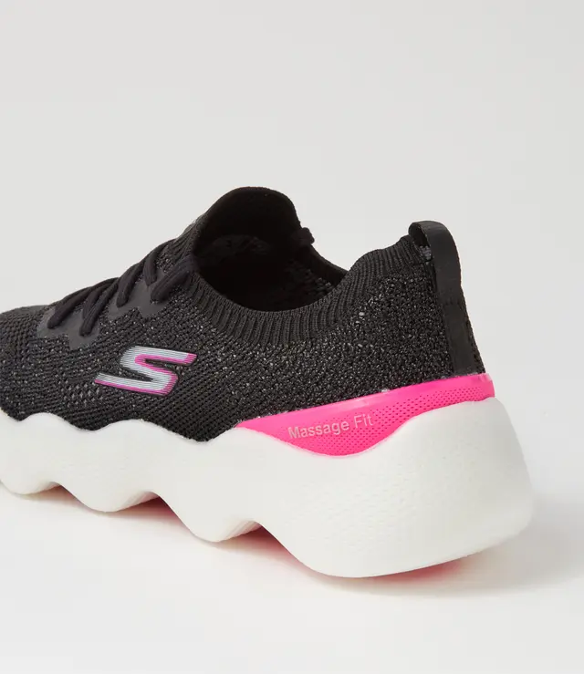 SKECHERS WOMENS GO WALK MASSAGE FIT UPSURGE - BLACK HOT PINK - Image 6