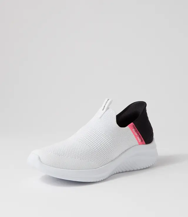 SKECHERS WOMENS ULTRA FLEX 3.0 FRESH TIME - WHITE BLACK - Image 2