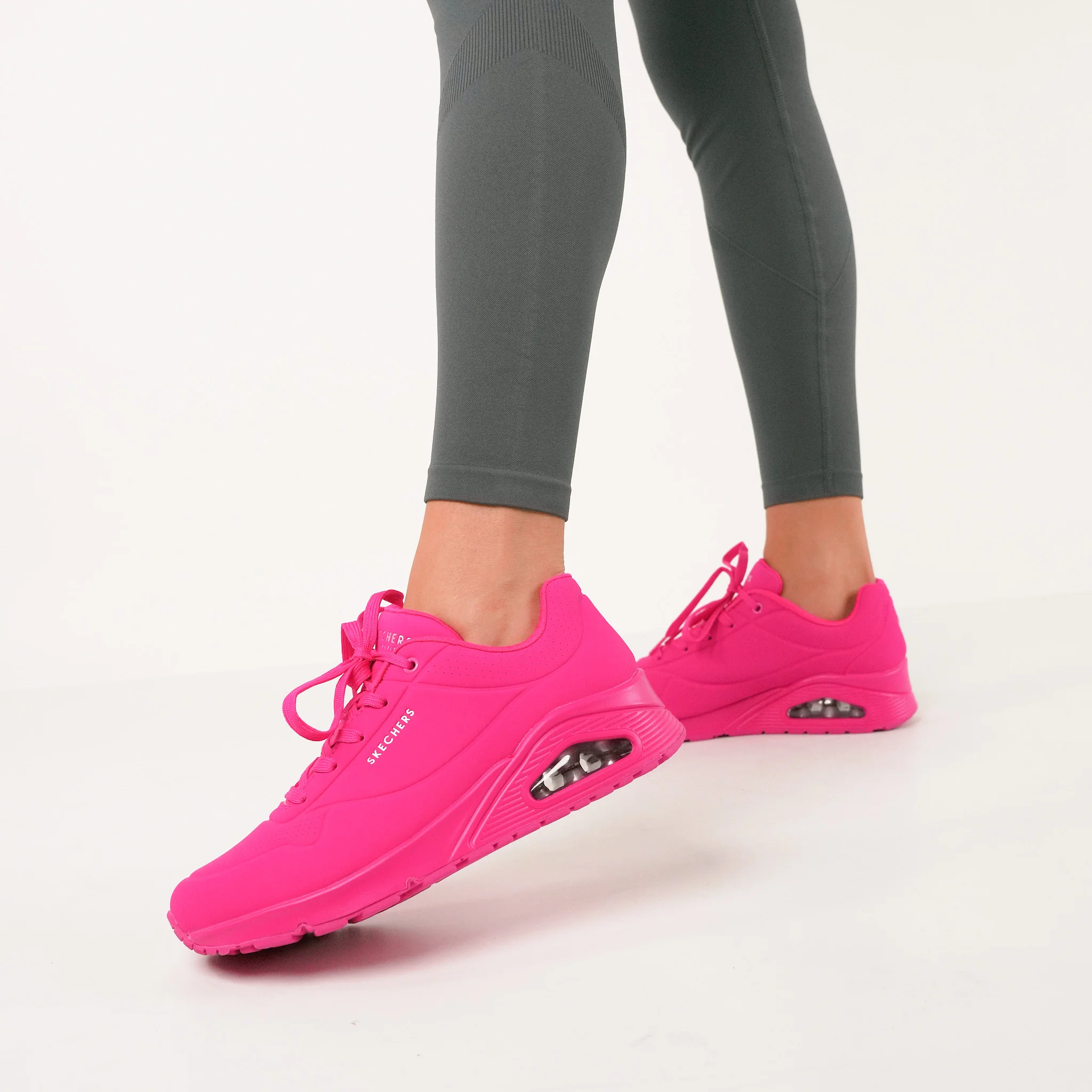 SKECHERS WOMENS UNO NIGHT SHADES - HOT PINK - Image 7
