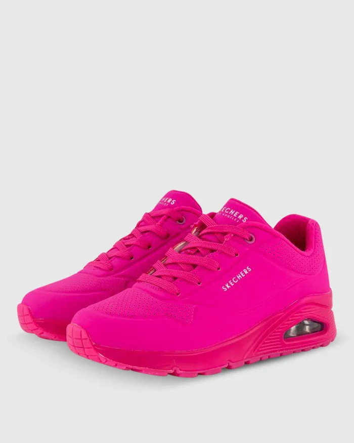 SKECHERS WOMENS UNO NIGHT SHADES - HOT PINK - Image 16