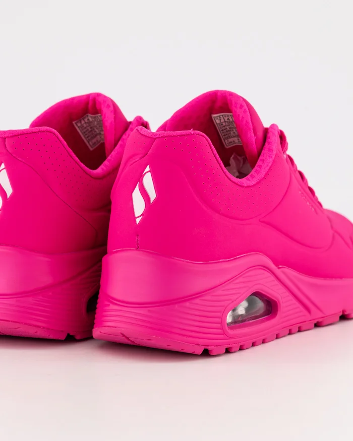SKECHERS WOMENS UNO NIGHT SHADES - HOT PINK - Image 2