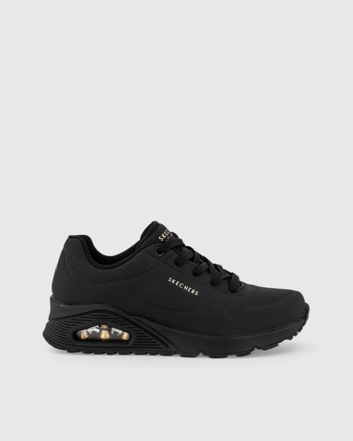 SKECHERS WOMENS UNO STAND ON AIR - BLACK