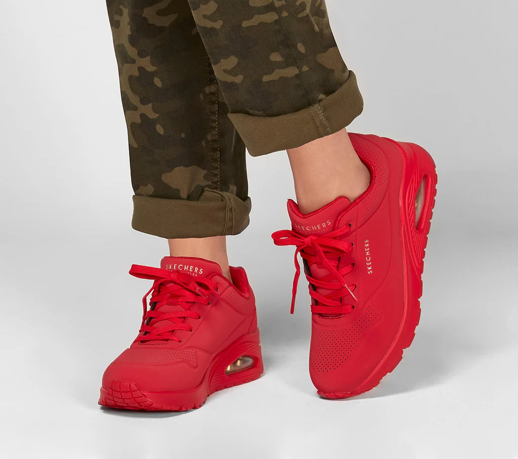 SKECHERS WOMENS UNO STAND ON AIR - RED - Image 7