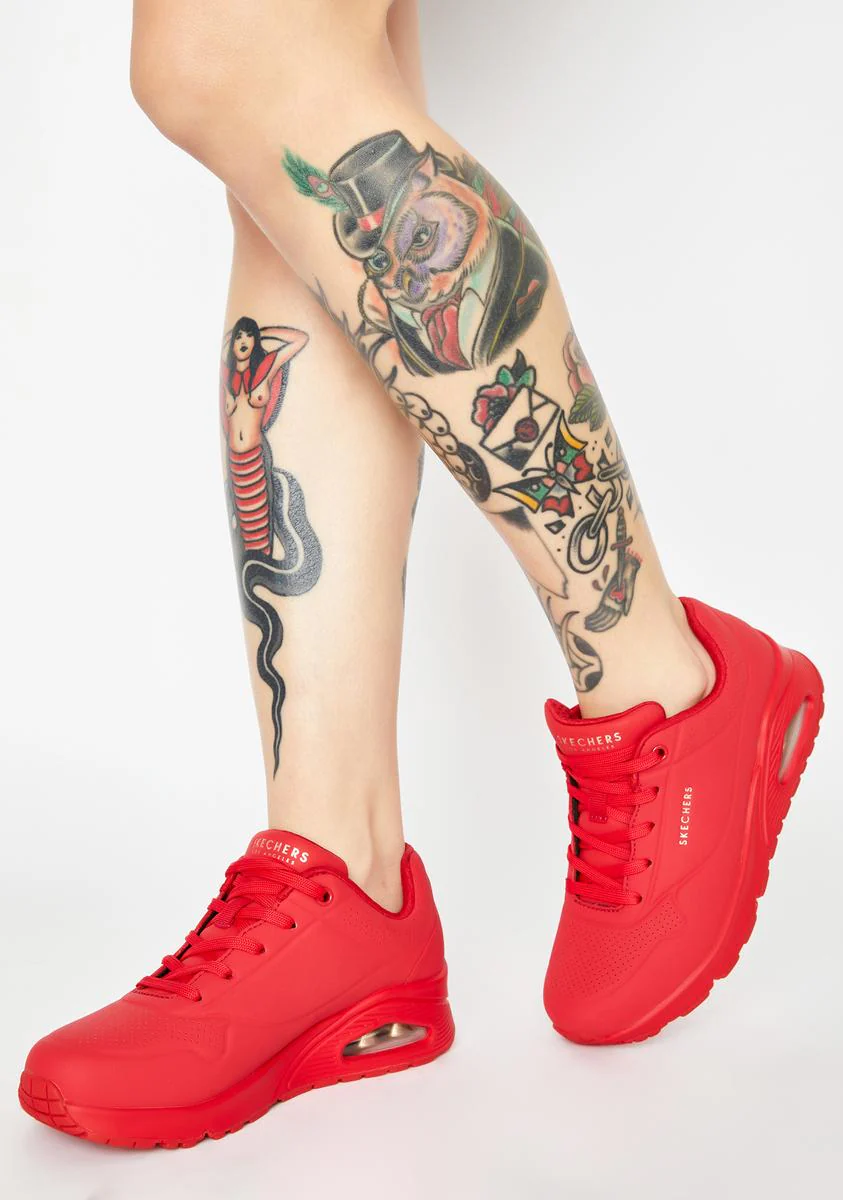 SKECHERS WOMENS UNO STAND ON AIR - RED - Image 8