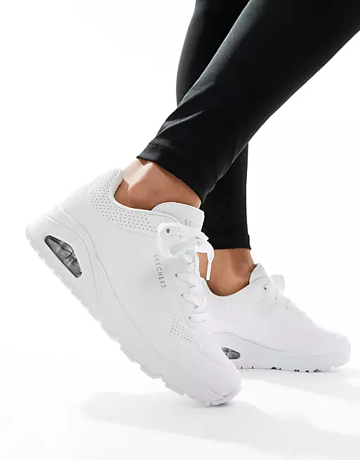 SKECHERS WOMENS UNO STAND ON AIR - WHITE - Image 8
