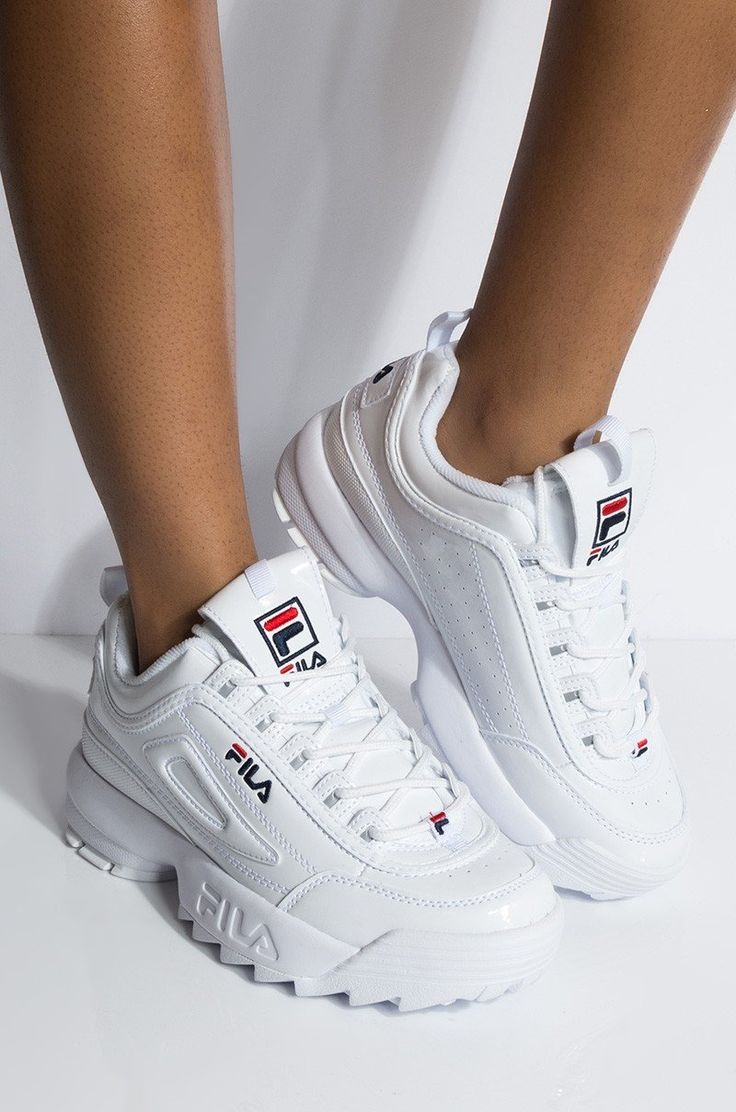FILA WOMENS DISRUPTOR II - WHITE NAVY RED - Image 6