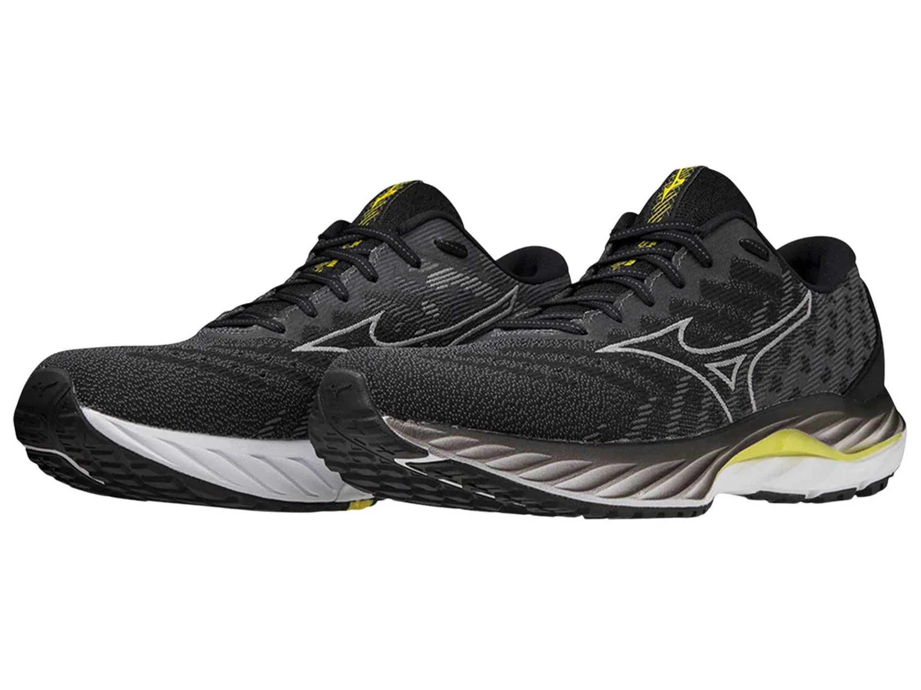 MIZUNO MENS WAVE INSPIRE 19 SSW - BLACK NIMBUS CLOUD BLAZING YELLOW - Image 8