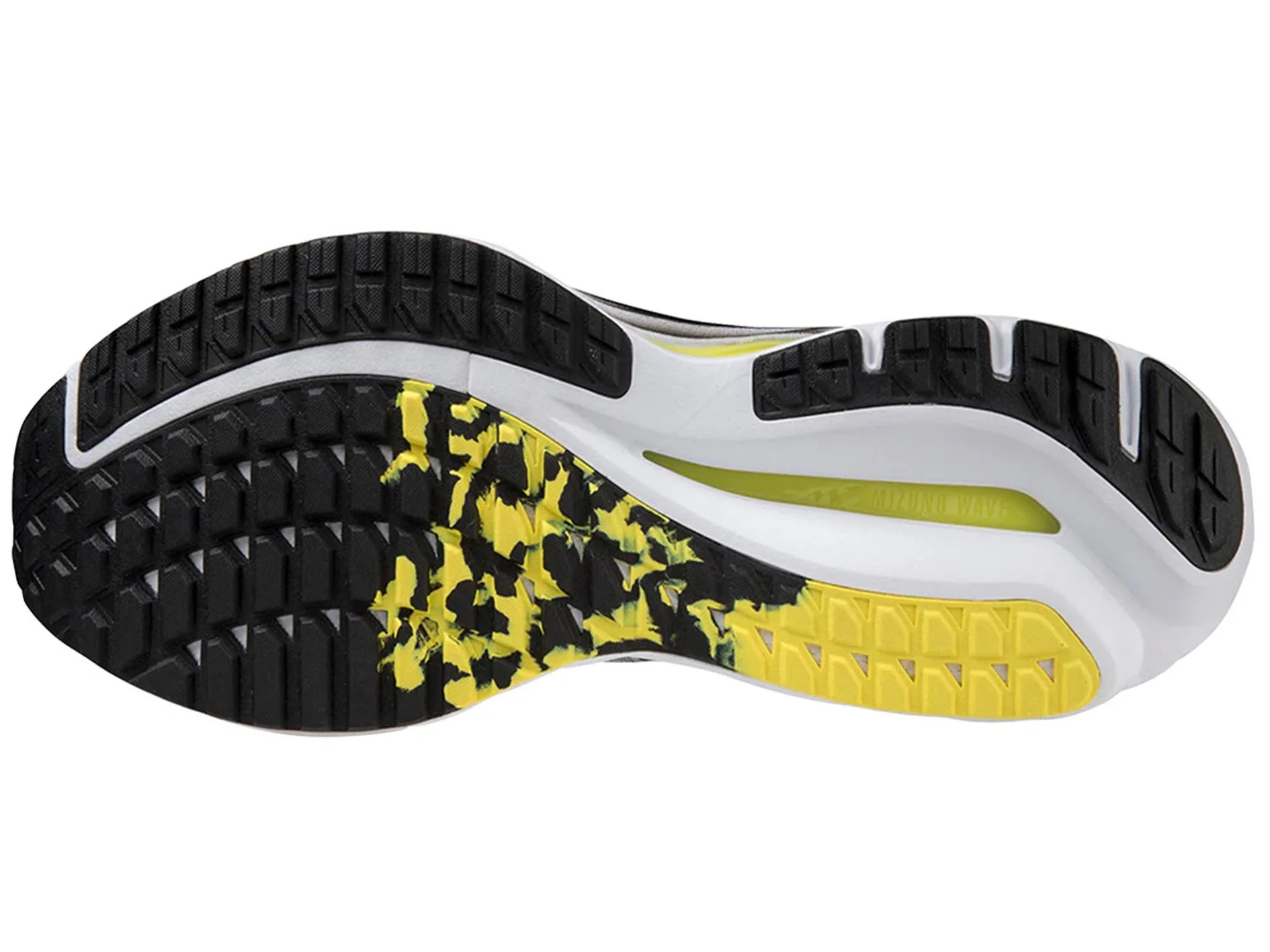 MIZUNO MENS WAVE INSPIRE 19 SSW - BLACK NIMBUS CLOUD BLAZING YELLOW - Image 5