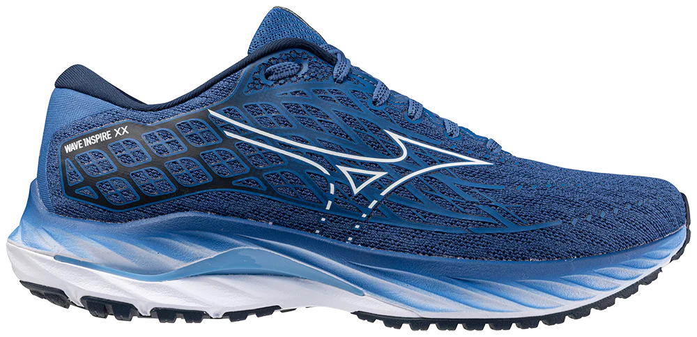 MIZUNO MENS WAVE INSPIRE 20 - FEDERAL BLUE WITH ALASKAN BLUE