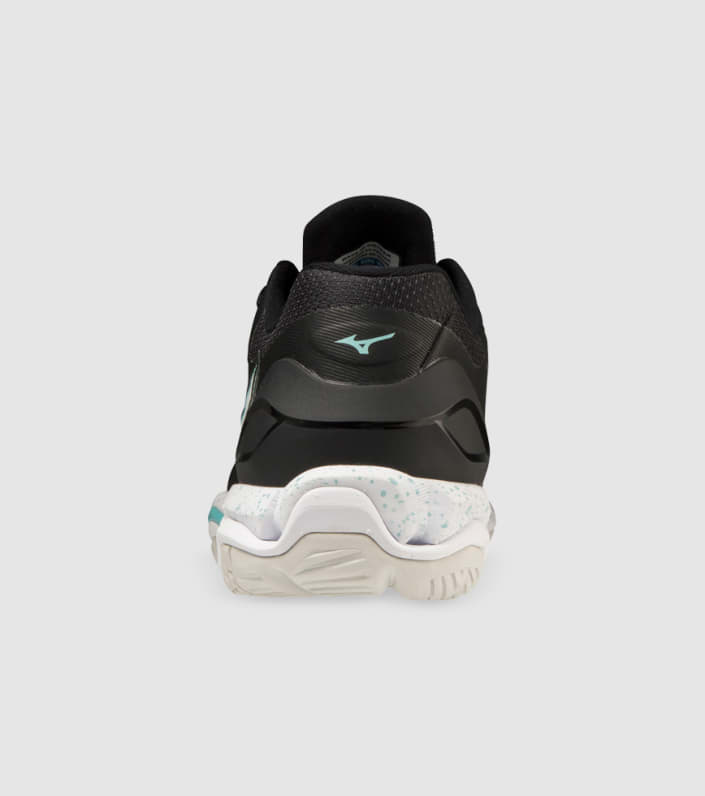 MIZUNO WOMENS STEALTH V NB - BLACK WHITE ANGEL BLUE - Image 3